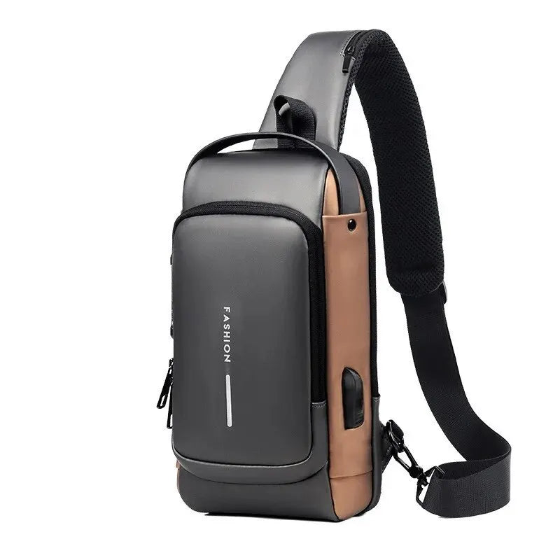 Ny Crossbody/Sling axelväska PU-läder stöldskyddande multifunktionell