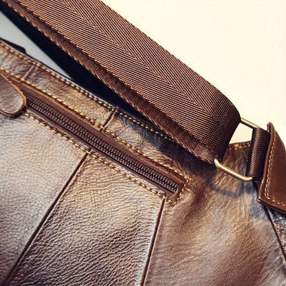 Vintage äkta läder axelväska väskor för män kvinnor ryggsäck axelväska crossbody utomhus resor vandring camping taktisk bröstväska dagsryggsäck