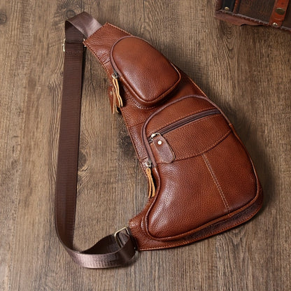 Vintage äkta läder axelväska väskor för män kvinnor ryggsäck axelväska crossbody utomhus resor vandring camping taktisk bröstväska dagsryggsäck