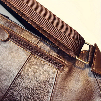 Vintage äkta läder axelväska väskor för män kvinnor ryggsäck axelväska crossbody utomhus resor vandring camping taktisk bröstväska dagsryggsäck
