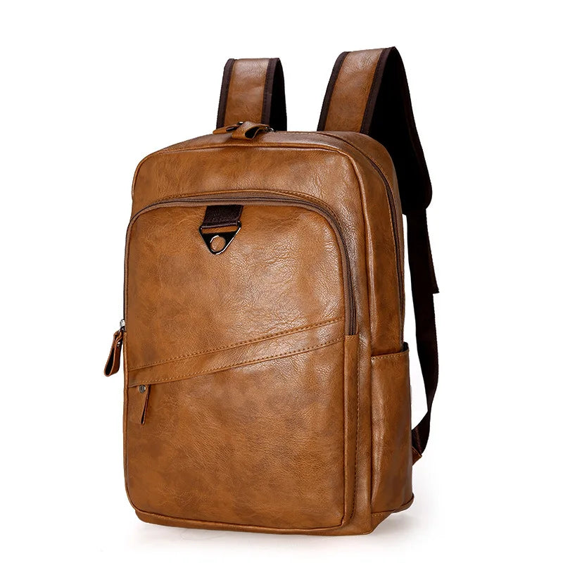 Fashion Luxury Brand Men Backpack Leather School Backpack Bag Fashion Waterproof Travel Bag Casual Leather Book bag Male