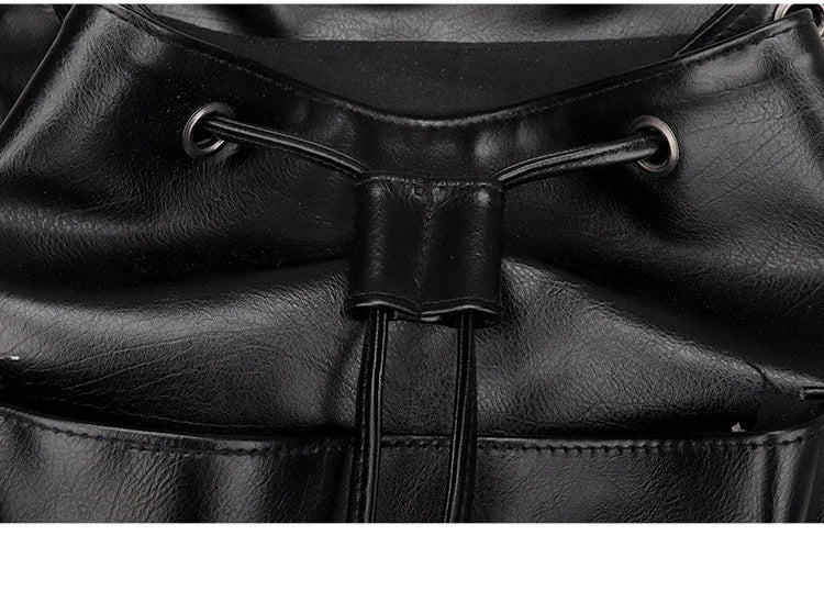 Fashion Luxury Brand Men Backpack Leather School Backpack Bag Fashion Waterproof Travel Bag Casual Leather Book bag Male