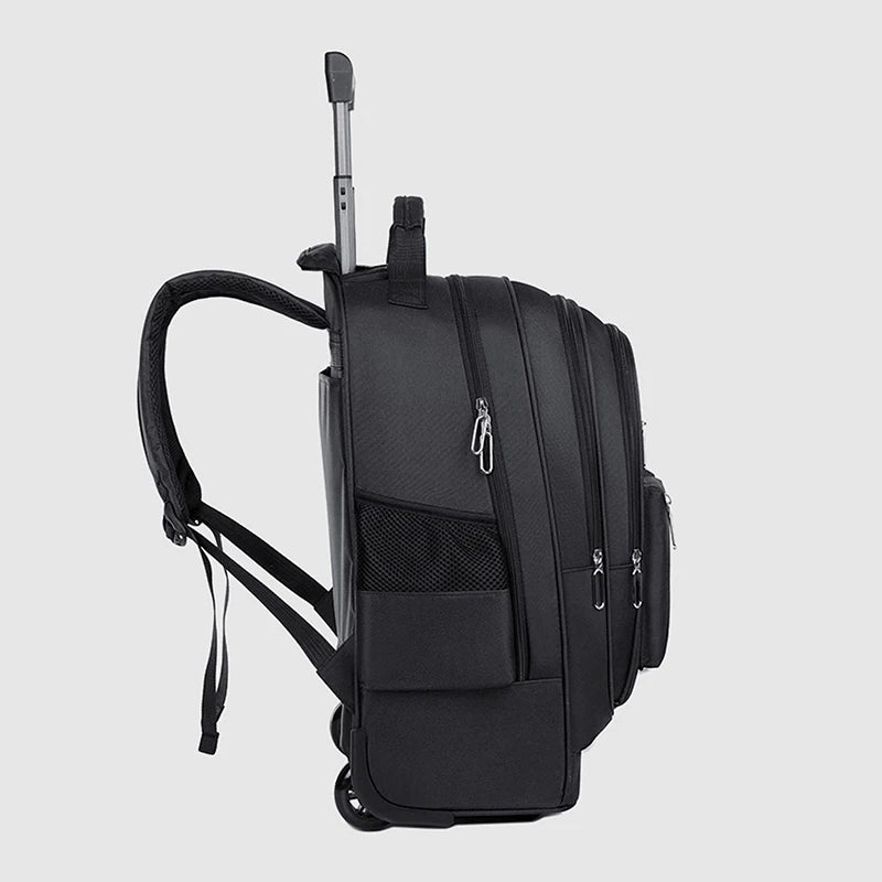 Rolling Backpack for Adults Travel Laptop Backpack with Wheels Carry on Luggage for Business Trip College Commute