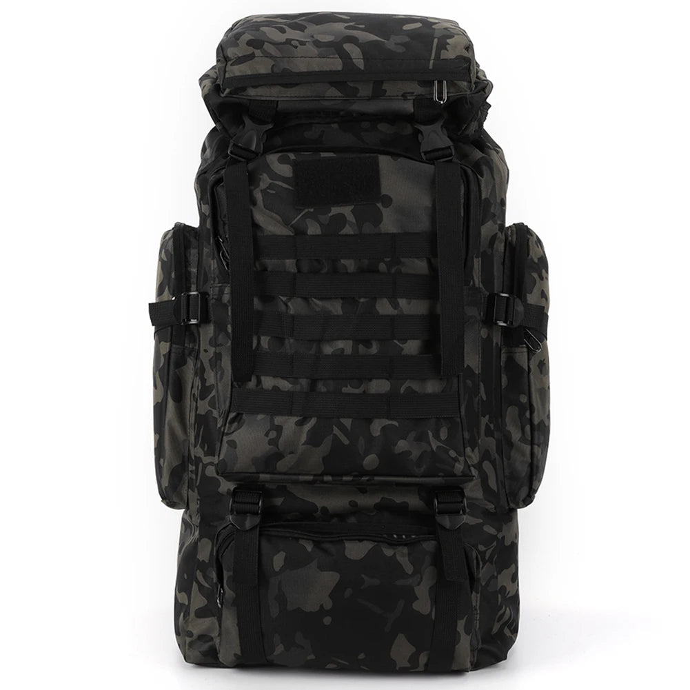 80L Tactical Bag Large Capacity Camouflage Mountaineering Backpack Waterproof Climbing Rucksack Oxford Cloth Sports Knapsack