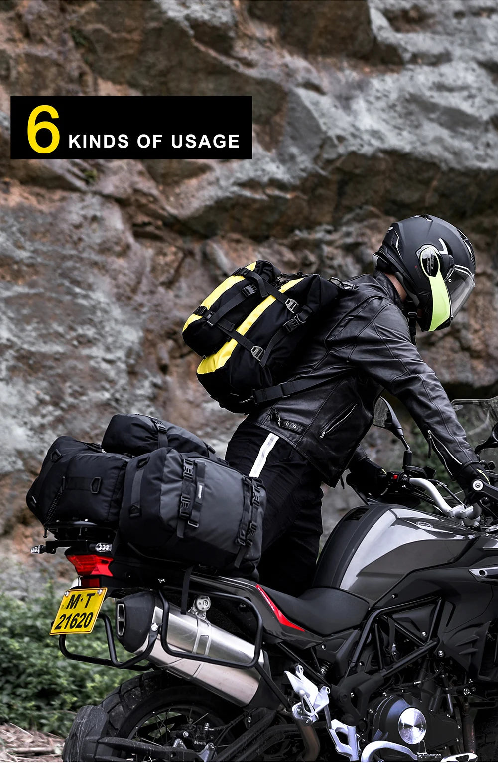 Rhinowalk Motorcycle Rear Seat Bag 10L Or 20L Or 30L Waterproof Saddle Side Bag Luggage Pack MultiFunction Shoulder Bag Backpack