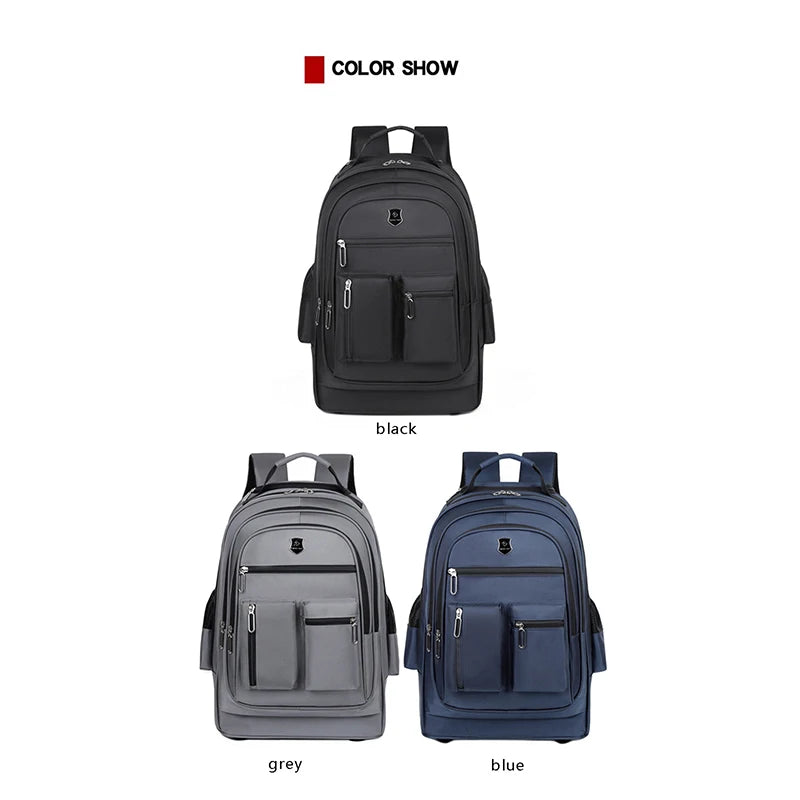 Rolling Backpack for Adults Travel Laptop Backpack with Wheels Carry on Luggage for Business Trip College Commute