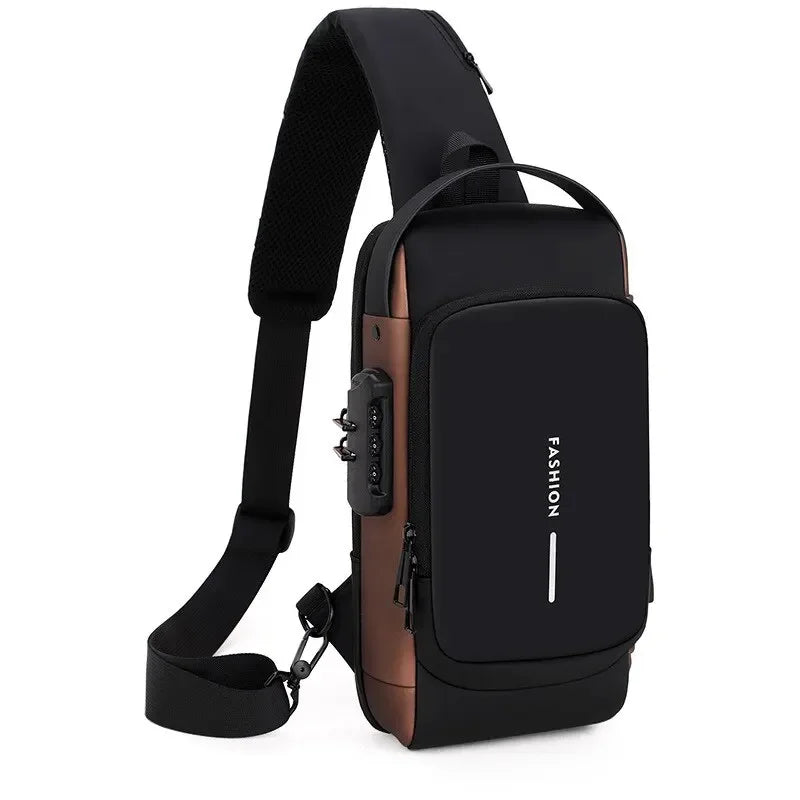 Ny Crossbody/Sling axelväska PU-läder stöldskyddande multifunktionell