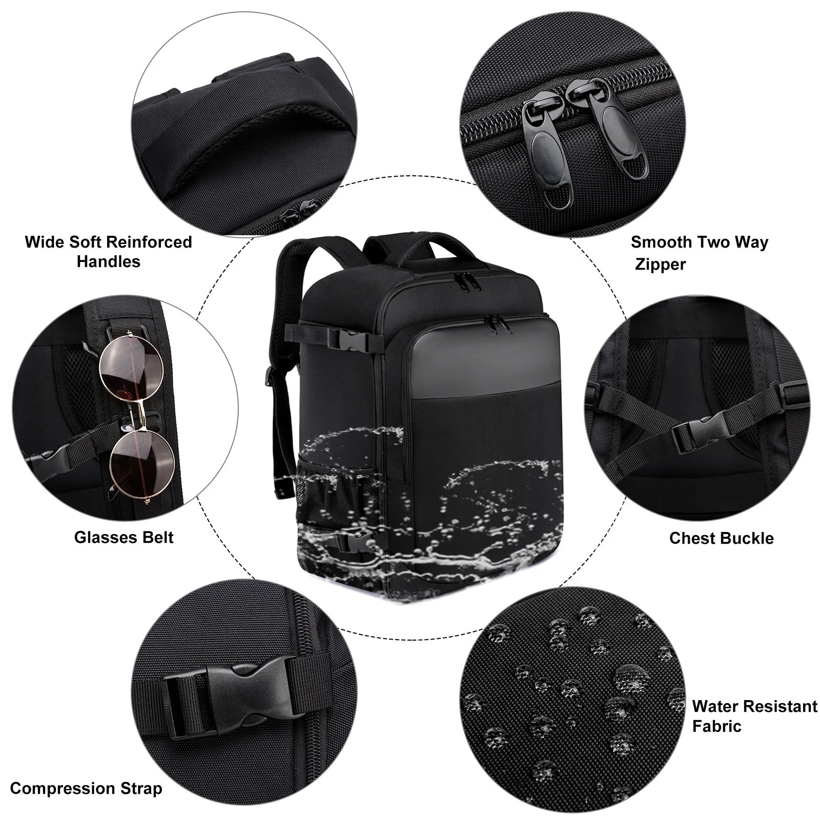 Geestock ryanair 40x25x20 Aircraft Backpack Multifunctional Travel Backpack CarryOn Cabin Luggage Waterproof 14" Laptop Backpack