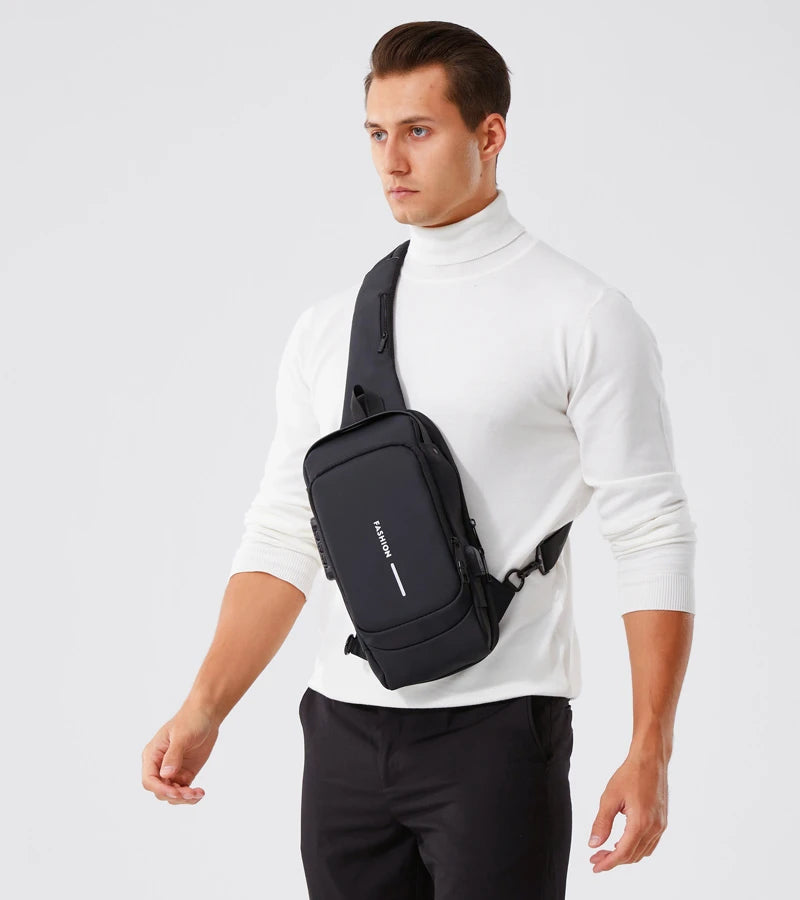 Ny Crossbody/Sling axelväska PU-läder stöldskyddande multifunktionell