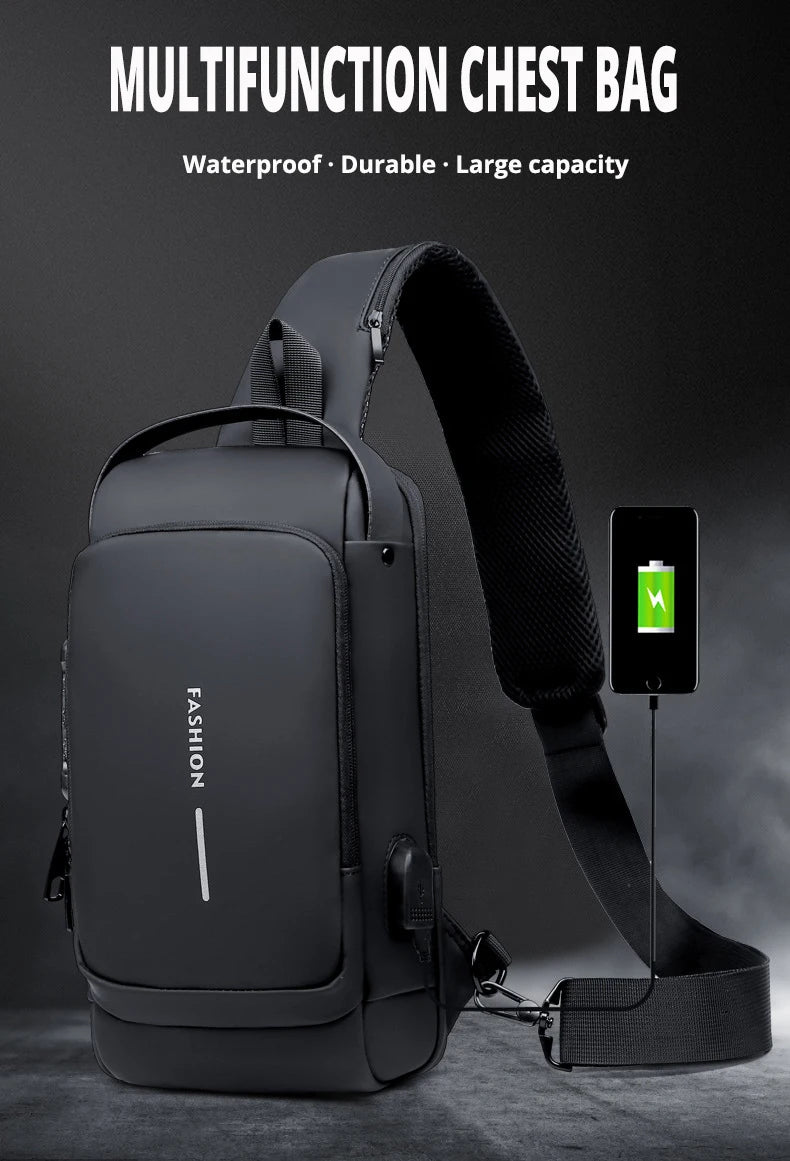 Ny Crossbody/Sling axelväska PU-läder stöldskyddande multifunktionell