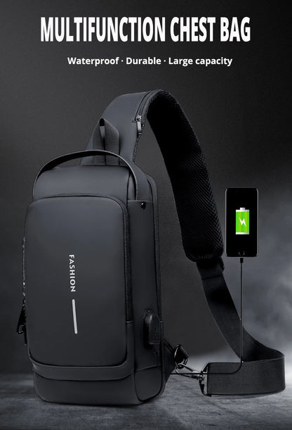Ny Crossbody/Sling axelväska PU-läder stöldskyddande multifunktionell