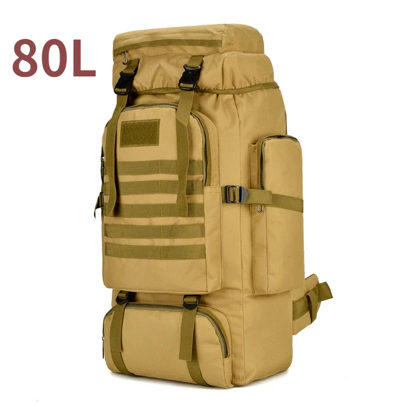 80L/100L  Mountaineering Bag Climb Bag Tactical Backpacks Large Backpack Outdoors Hiking Camping Travel Bags
