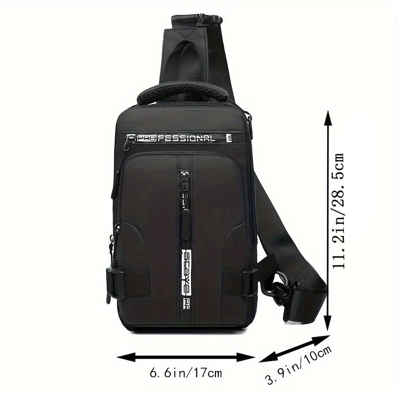 Riding backpack for men, men's chest bag, casual men's single shoulder bag, lightweight and large-capacity crossbody bag