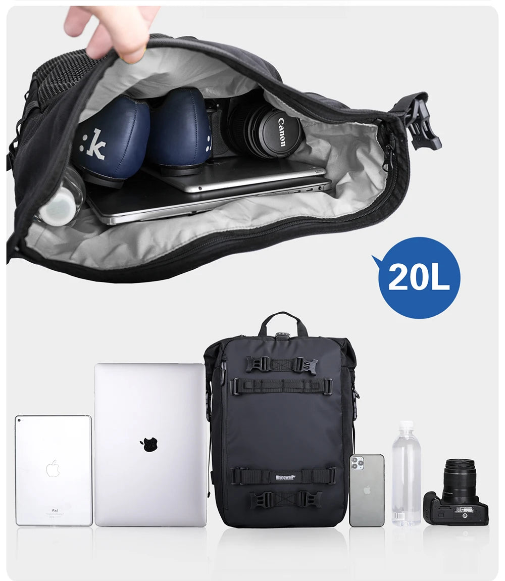 Rhinowalk Motorcycle Rear Seat Bag 10L Or 20L Or 30L Waterproof Saddle Side Bag Luggage Pack MultiFunction Shoulder Bag Backpack