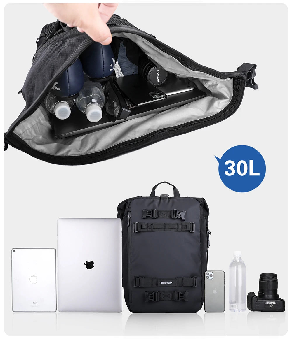 Rhinowalk Motorcycle Rear Seat Bag 10L Or 20L Or 30L Waterproof Saddle Side Bag Luggage Pack MultiFunction Shoulder Bag Backpack
