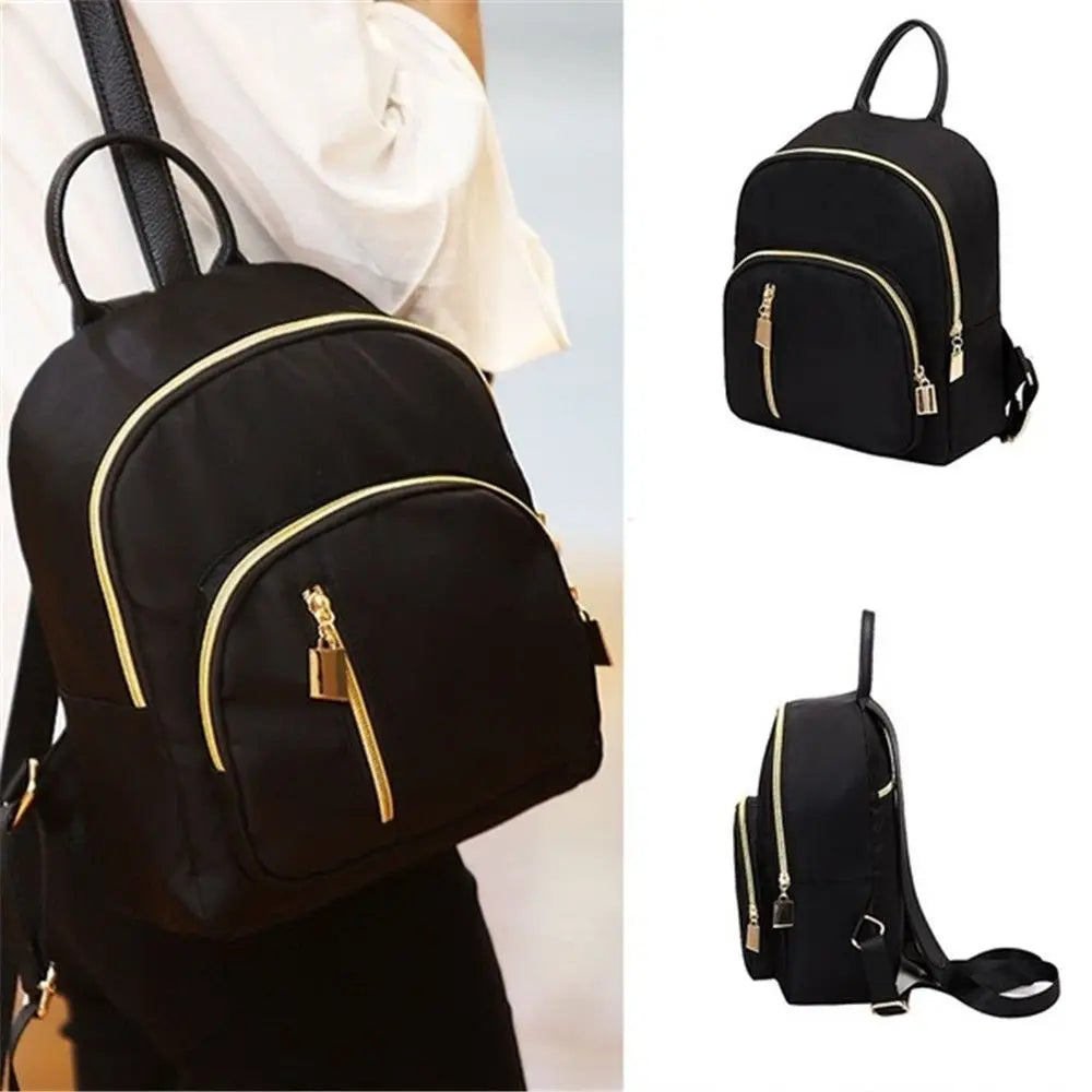 Women's Multi-Function Fashion Girl Oxford Daypack Travel Cute Mini Backpack Men Shoulder Bag Black Purse Hot