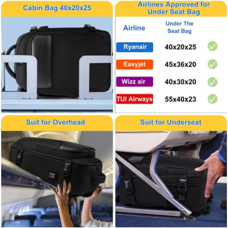 Geestock "Ryanair" 40x25x20 Flygplansryggsäck Multifunktionell Reseryggsäck  Kabinbagage Vattentät 14" Laptopryggsäck