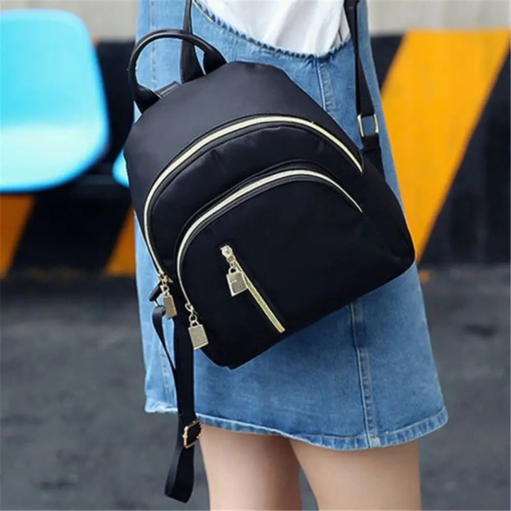 Women's Multi-Function Fashion Girl Oxford Daypack Travel Cute Mini Backpack Men Shoulder Bag Black Purse Hot