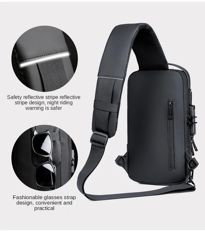 Ny Crossbody/Sling axelväska PU-läder stöldskyddande multifunktionell