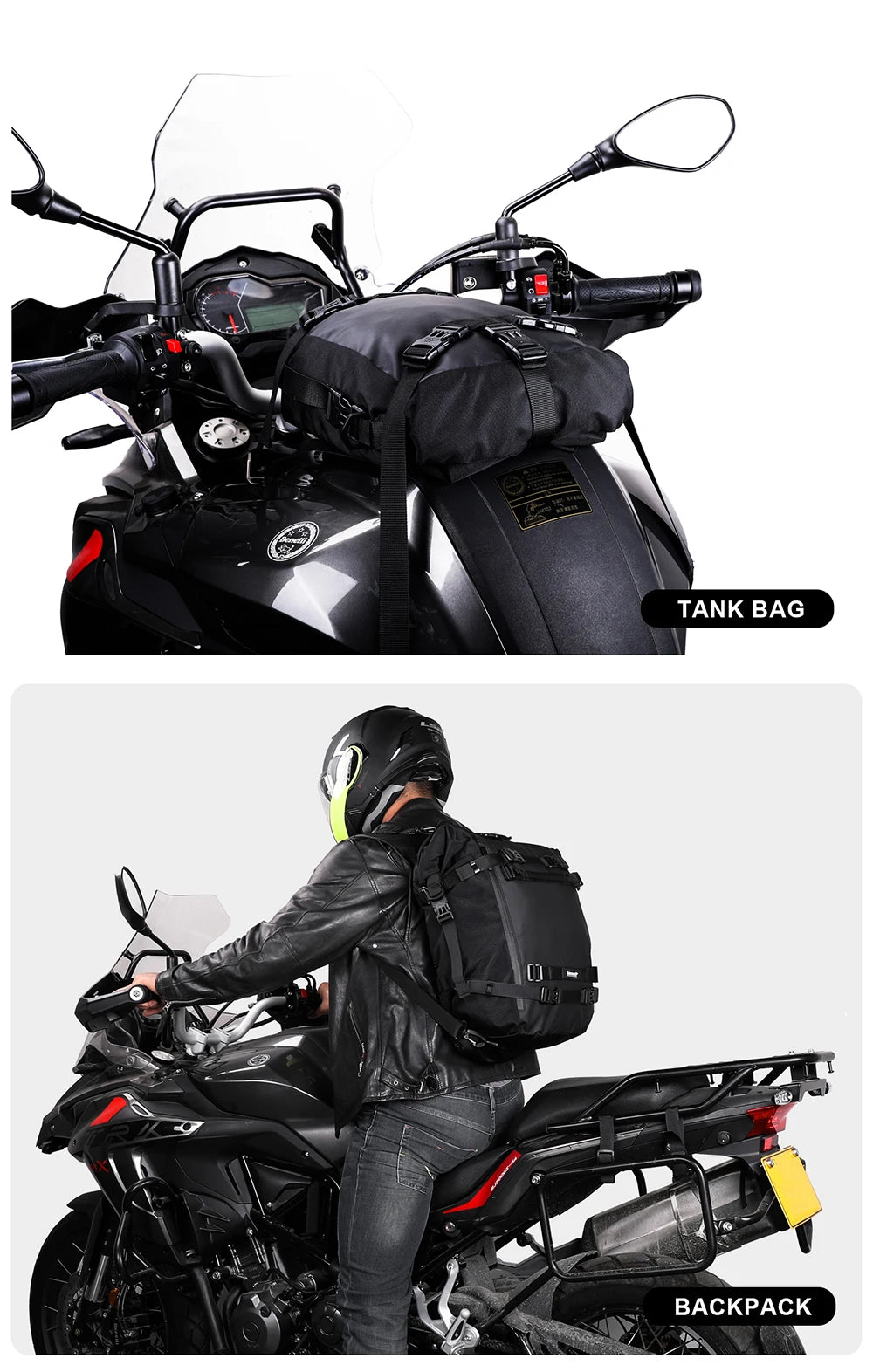 Rhinowalk Motorcycle Rear Seat Bag 10L Or 20L Or 30L Waterproof Saddle Side Bag Luggage Pack MultiFunction Shoulder Bag Backpack