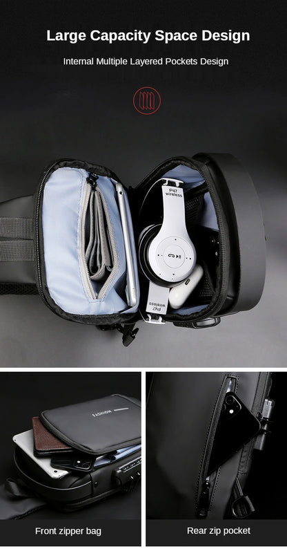 Ny Crossbody/Sling axelväska PU-läder stöldskyddande multifunktionell