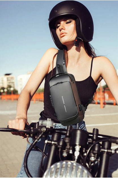 Ny Crossbody/Sling axelväska PU-läder stöldskyddande multifunktionell