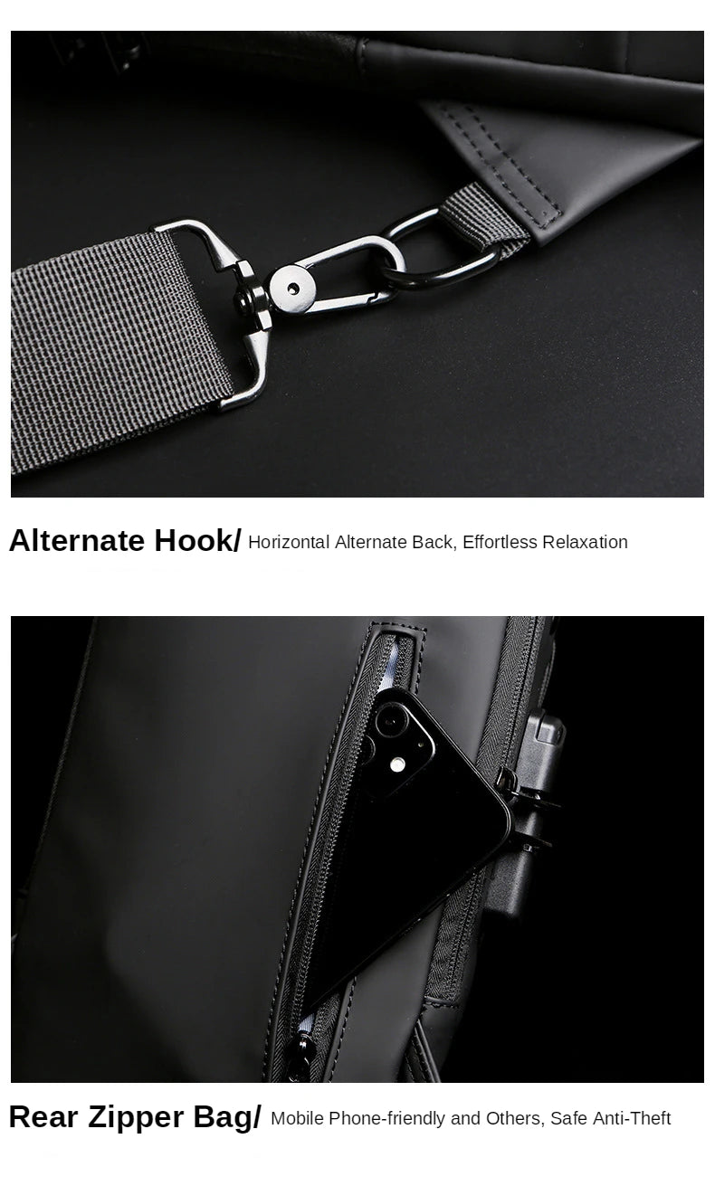 Ny Crossbody/Sling axelväska PU-läder stöldskyddande multifunktionell