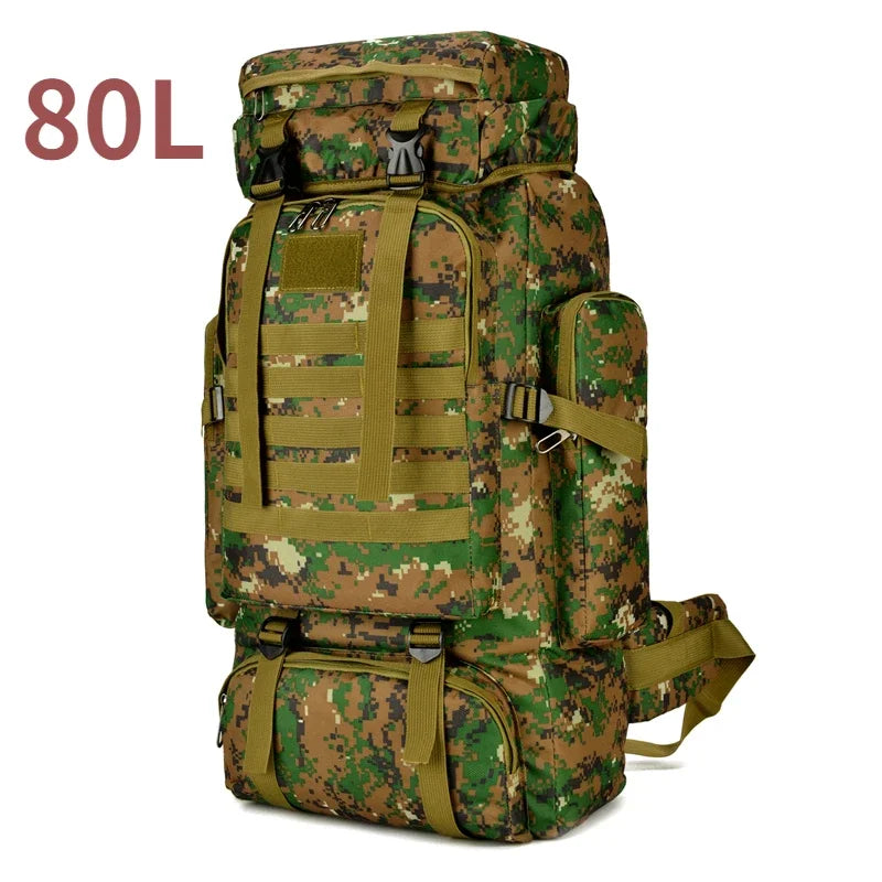 80L/100L  Mountaineering Bag Climb Bag Tactical Backpacks Large Backpack Outdoors Hiking Camping Travel Bags