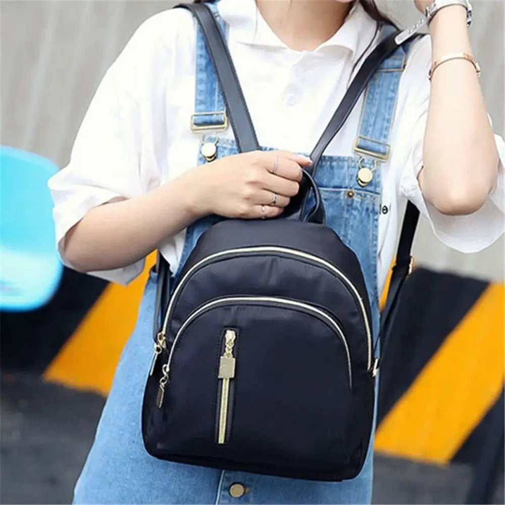 Women's Multi-Function Fashion Girl Oxford Daypack Travel Cute Mini Backpack Men Shoulder Bag Black Purse Hot