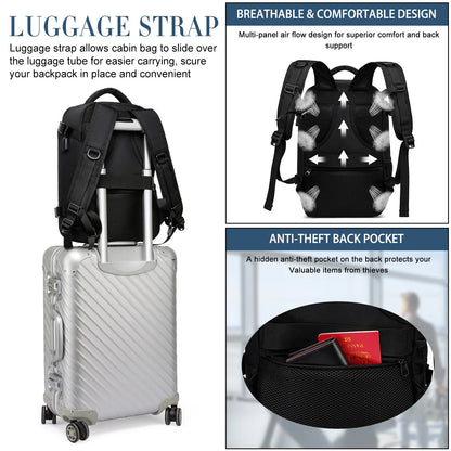 Geestock "Ryanair" 40x25x20 Flygplansryggsäck Multifunktionell Reseryggsäck  Kabinbagage Vattentät 14" Laptopryggsäck
