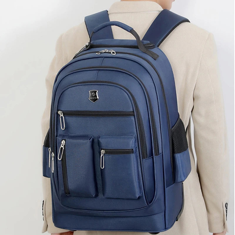 Rolling Backpack for Adults Travel Laptop Backpack with Wheels Carry on Luggage for Business Trip College Commute